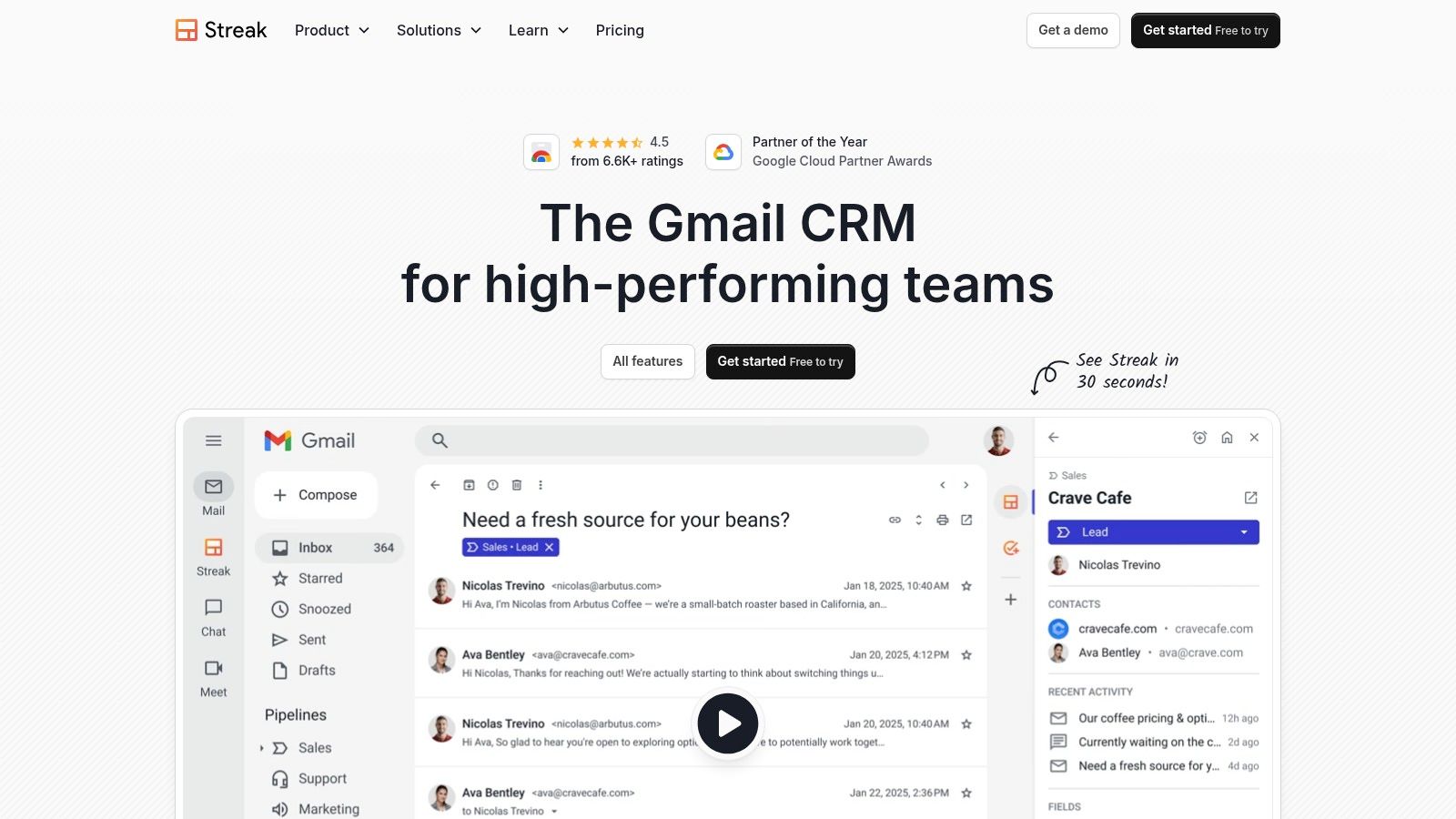 Streak CRM for Gmail
