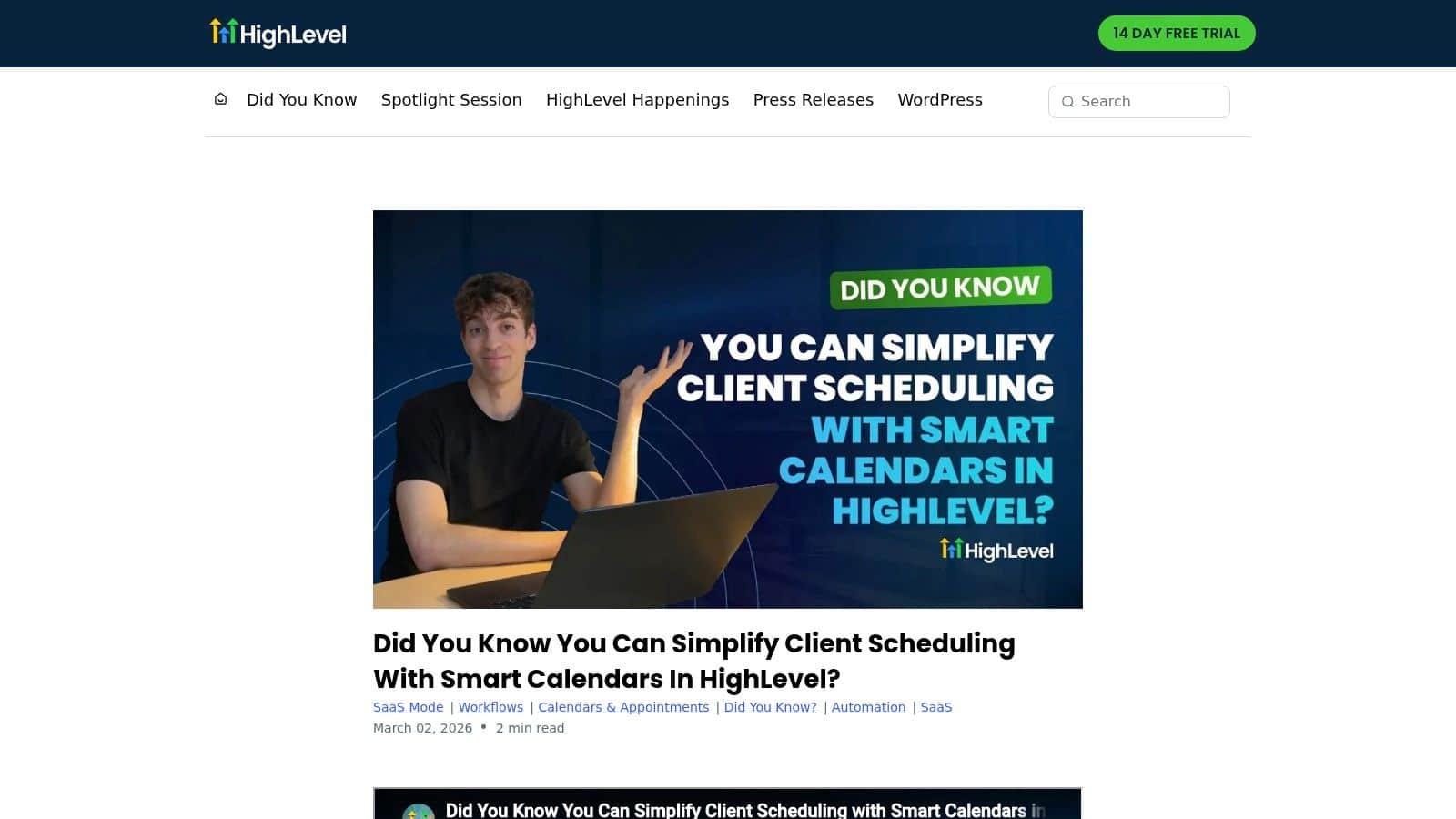 HighLevel: The All-in-One OS with Smart Scheduling